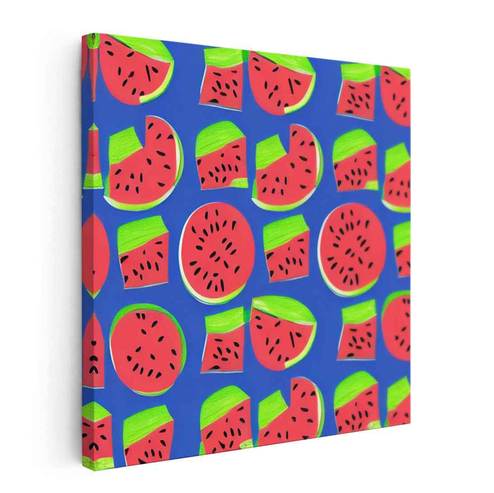 Funky Melon Burst: Pop Art Watermelon Canvas Print
