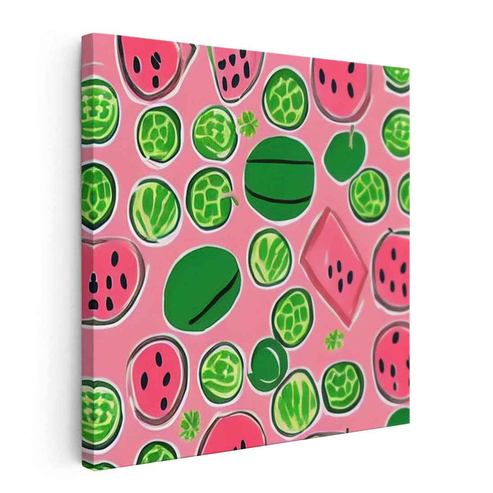 Playful Melons: Whimsical Watermelon Canvas Art Print