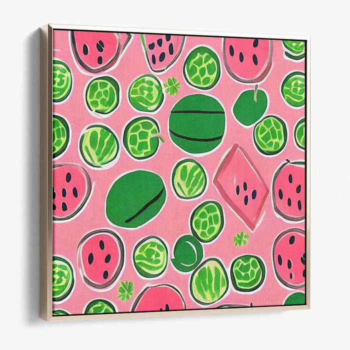 Playful Melons: Whimsical Watermelon Canvas Art Print