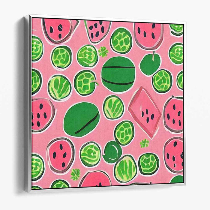 Playful Melons: Whimsical Watermelon Canvas Art Print