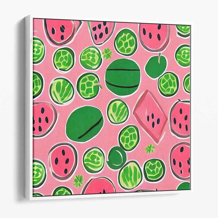 Playful Melons: Whimsical Watermelon Canvas Art Print