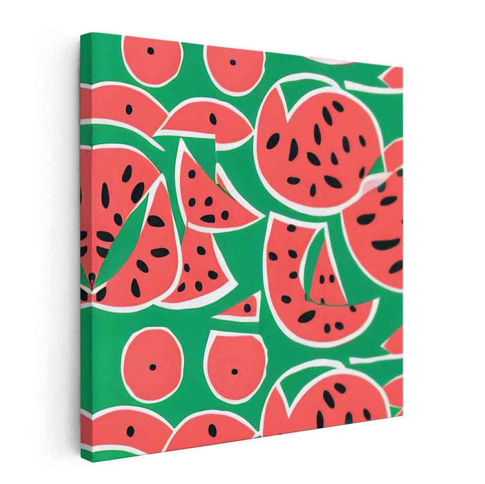 Playful Watermelon Melody: Vibrant Pop Art Canvas Print