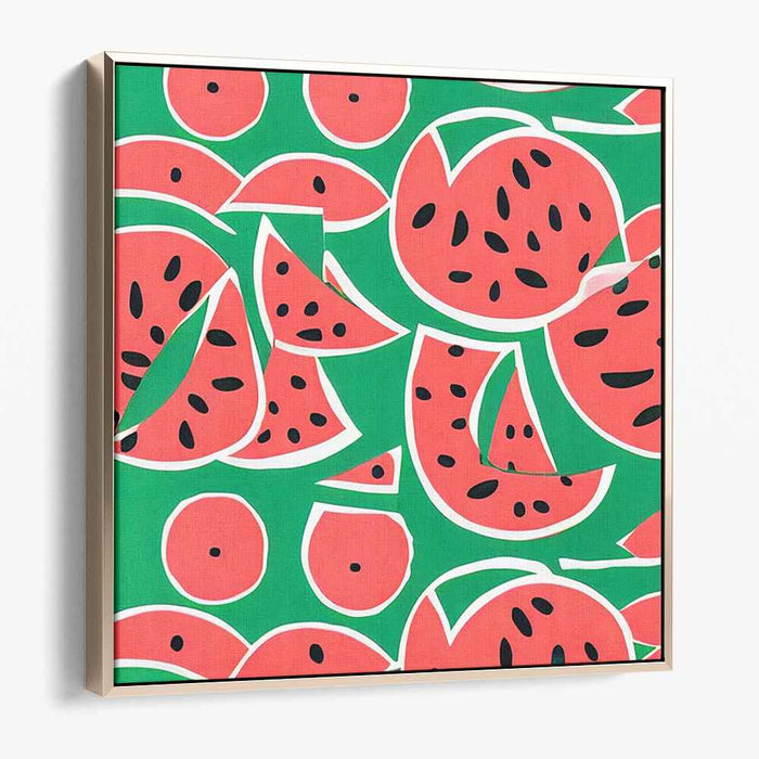 Playful Watermelon Melody: Vibrant Pop Art Canvas Print