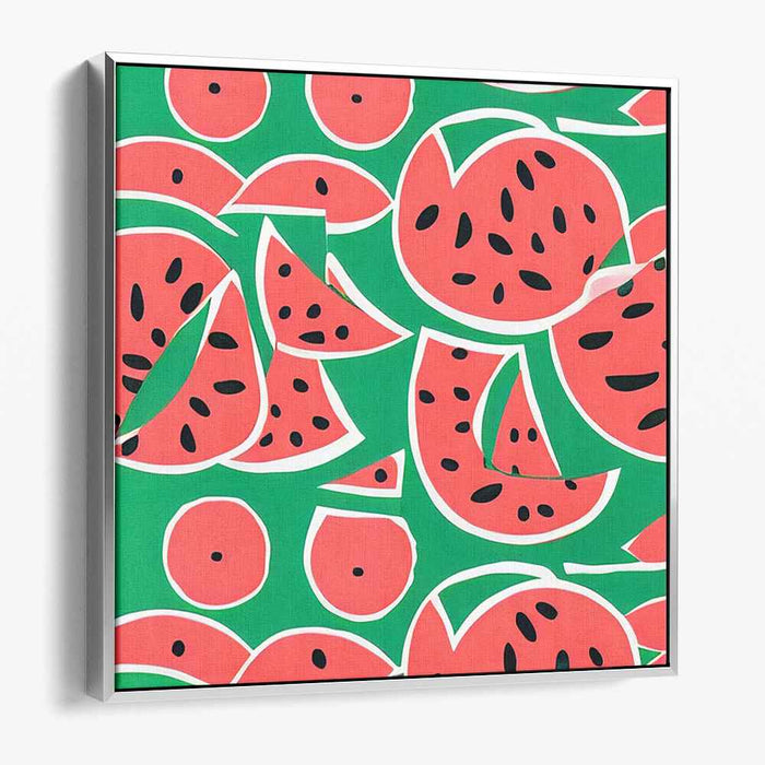 Playful Watermelon Melody: Vibrant Pop Art Canvas Print