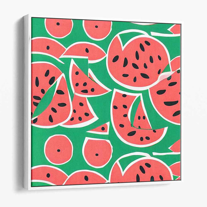 Playful Watermelon Melody: Vibrant Pop Art Canvas Print