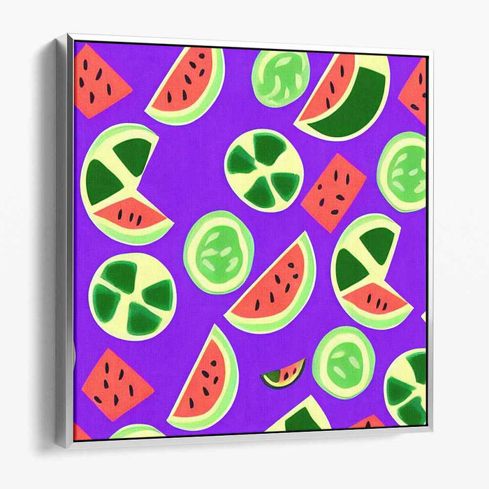 Playful Watermelon Delight: Pop Art Summer Fruit Canvas Print