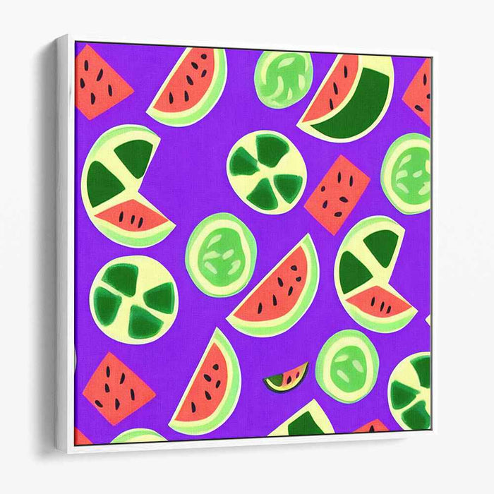 Playful Watermelon Delight: Pop Art Summer Fruit Canvas Print