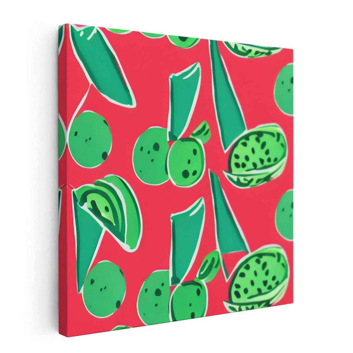 Citrus Splash Fusion: Vibrant Watermelon and Lime Pop Art Canvas