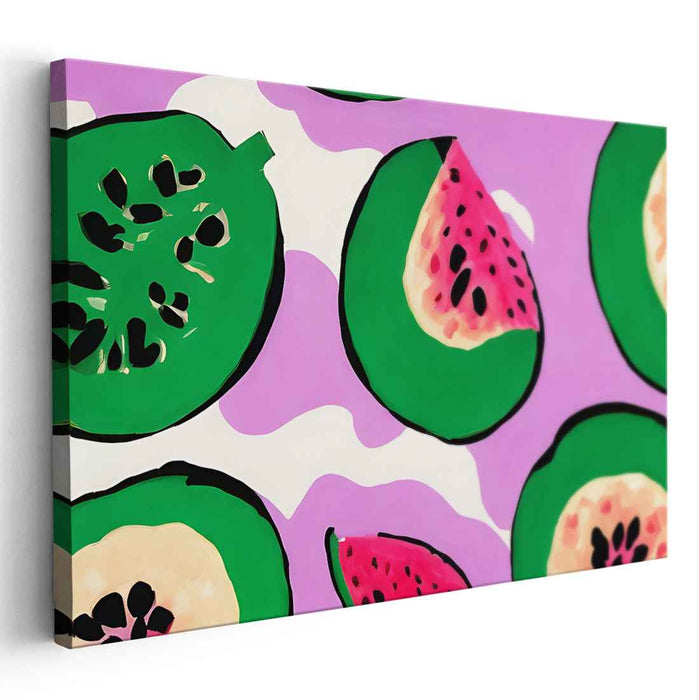 Tropicale Burst: Watermelon and Papaya Pop Art Canvas