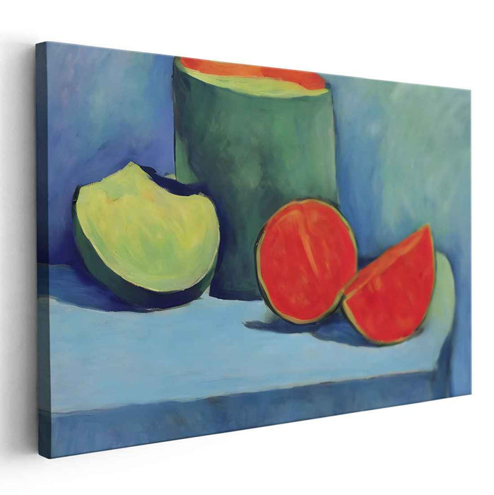 Lush Melon Medley: Vibrant Still Life Canvas Art Print