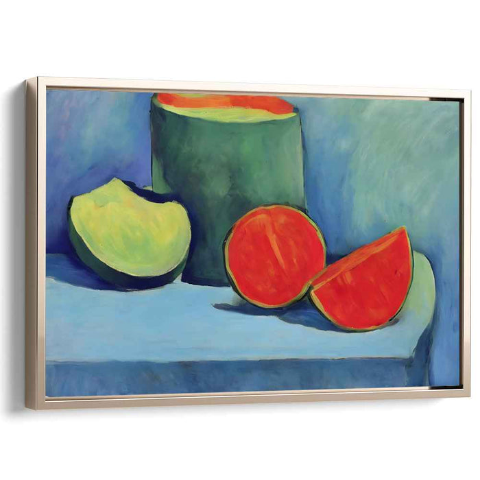 Lush Melon Medley: Vibrant Still Life Canvas Art Print