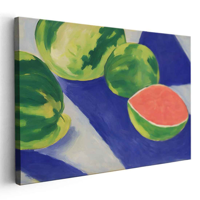 Refreshing Melody: Vibrant Watermelon Feast Canvas Art