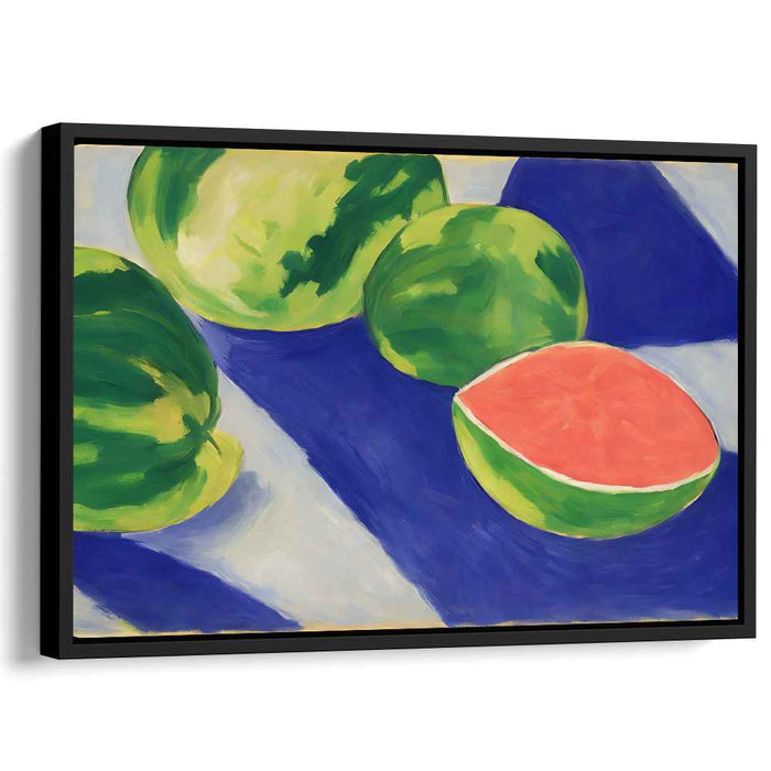 Refreshing Melody: Vibrant Watermelon Feast Canvas Art