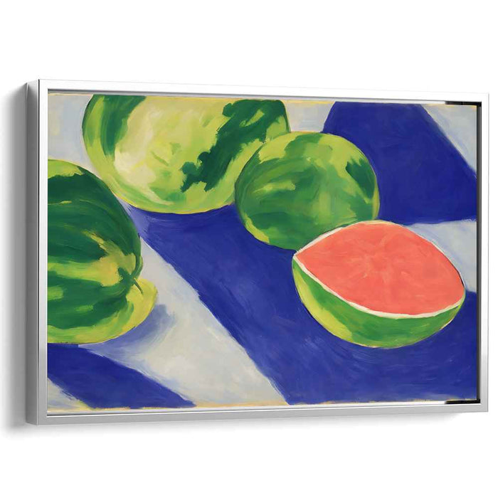 Refreshing Melody: Vibrant Watermelon Feast Canvas Art