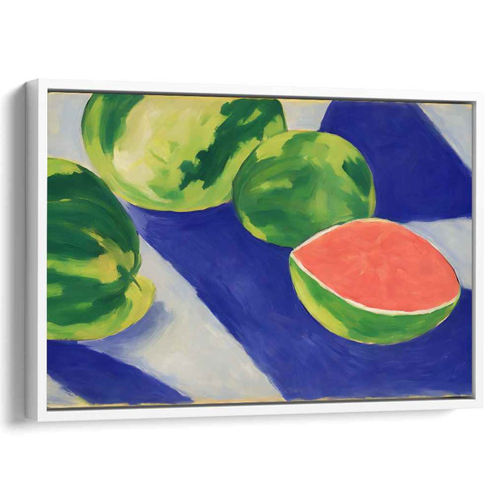 Refreshing Melody: Vibrant Watermelon Feast Canvas Art