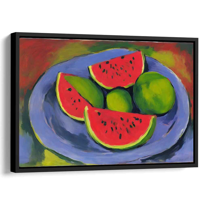 Tangy Temptation: Luscious Watermelon and Citrus Still Life Canvas Art