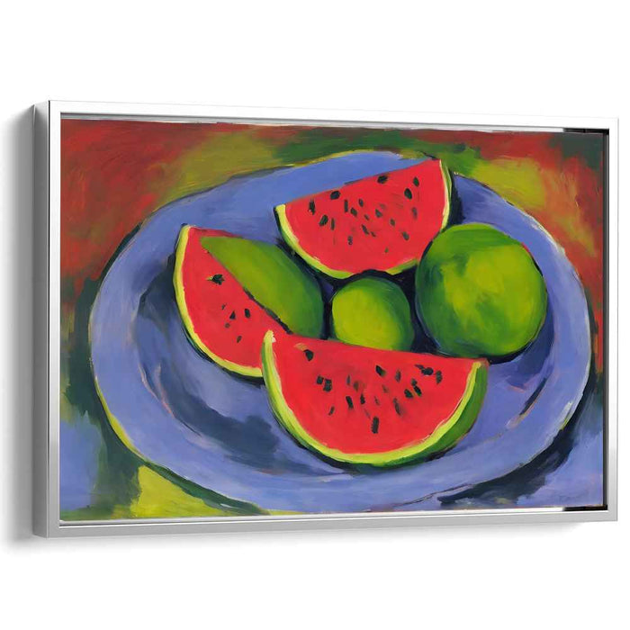 Tangy Temptation: Luscious Watermelon and Citrus Still Life Canvas Art