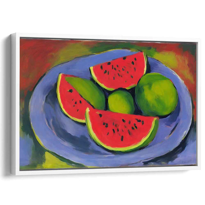 Tangy Temptation: Luscious Watermelon and Citrus Still Life Canvas Art