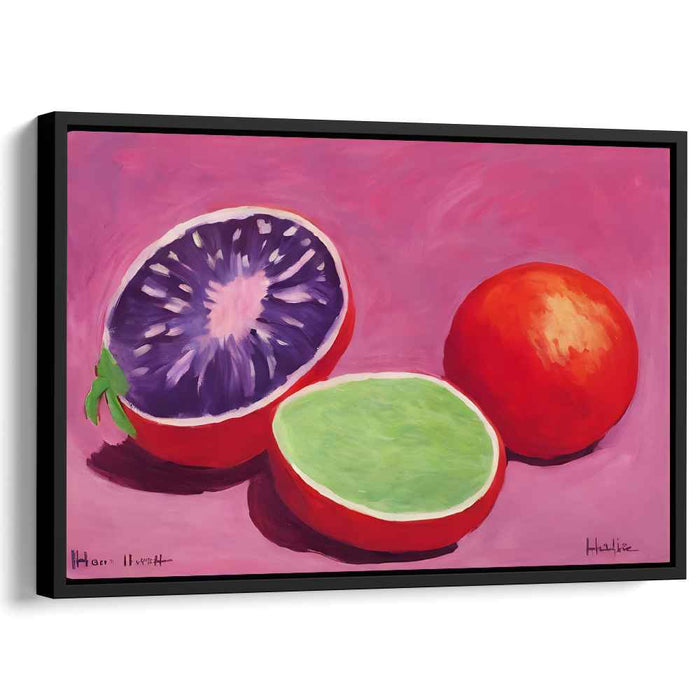 Vivid Citrus Delights: Pop Art Inspired Still Life Canvas Art Print