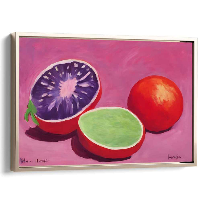 Vivid Citrus Delights: Pop Art Inspired Still Life Canvas Art Print