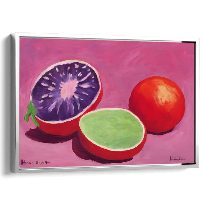Vivid Citrus Delights: Pop Art Inspired Still Life Canvas Art Print