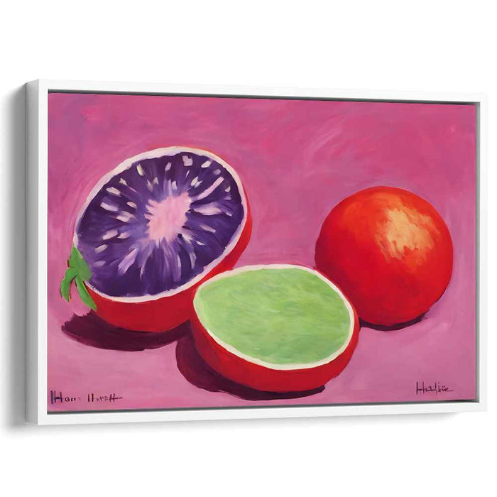Vivid Citrus Delights: Pop Art Inspired Still Life Canvas Art Print