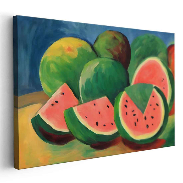 Juicy Melon Carnival: Lush Watermelon Feast Canvas Art