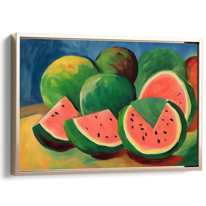 Juicy Melon Carnival: Lush Watermelon Feast Canvas Art