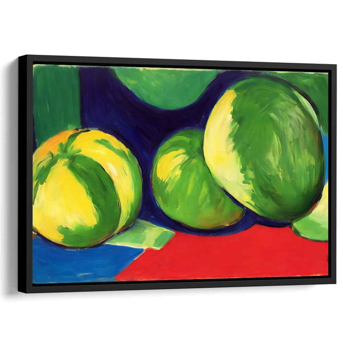 Vibrant Harvest Tones: Bold Fauvist Melons Canvas Art Print