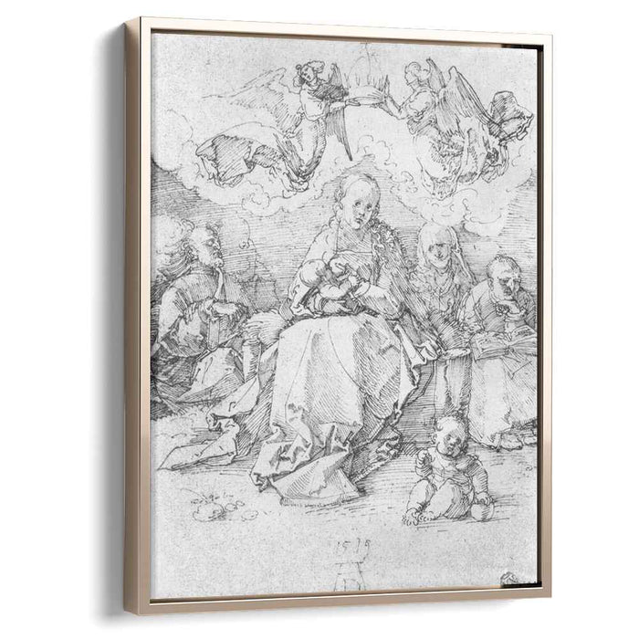 Holy Family, crowned by two angels by Albrecht Durer