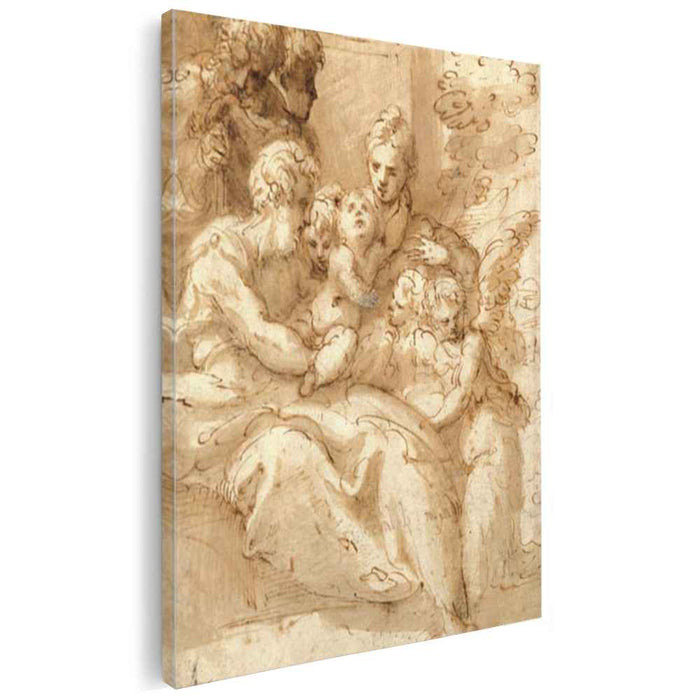 Holy Family with Shepherds and Angels (1524) by Parmigianino