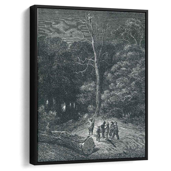 Hop O My Thumb Climbs to the Top of a Tall Tree to See What He Can See by Gustave Dore