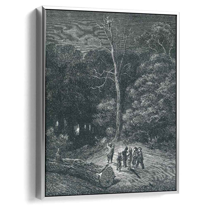 Hop O My Thumb Climbs to the Top of a Tall Tree to See What He Can See by Gustave Dore