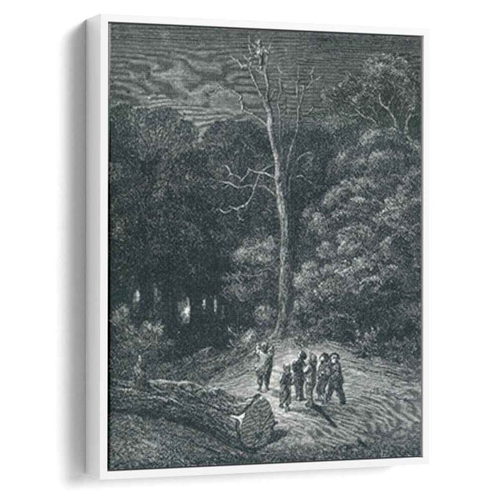 Hop O My Thumb Climbs to the Top of a Tall Tree to See What He Can See by Gustave Dore