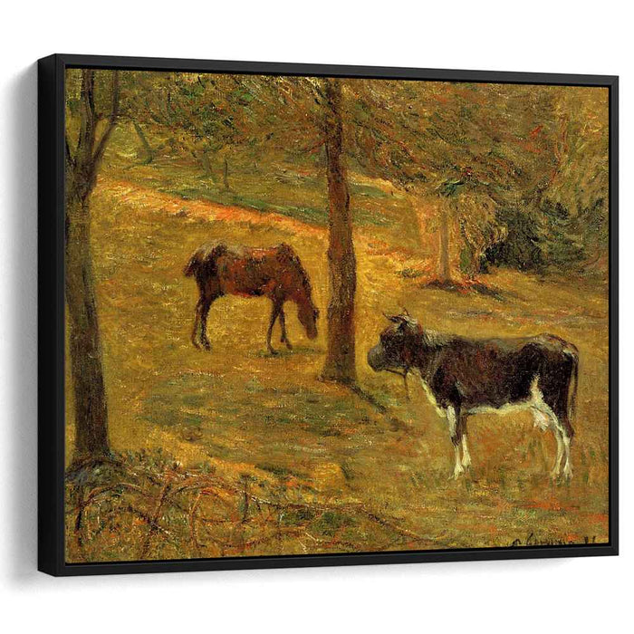Horse and Cow in a Meadow (1885) by Paul Gauguin