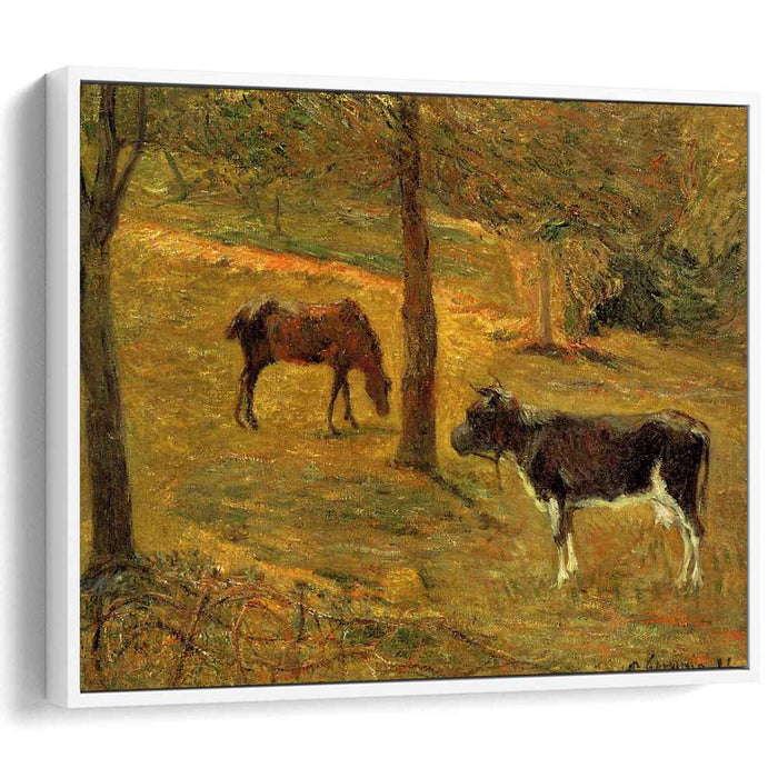 Horse and Cow in a Meadow (1885) by Paul Gauguin