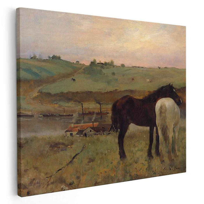 Horses in a Meadow (1871) by Edgar Degas