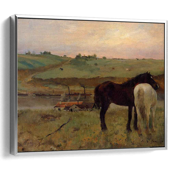 Horses in a Meadow (1871) by Edgar Degas