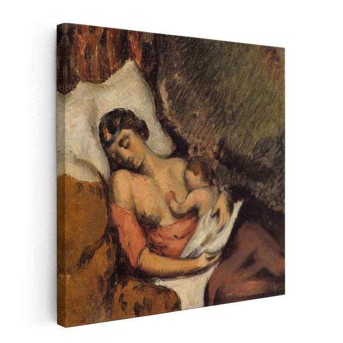 Hortense Breast Feeding Paul (1872) by Paul Cezanne