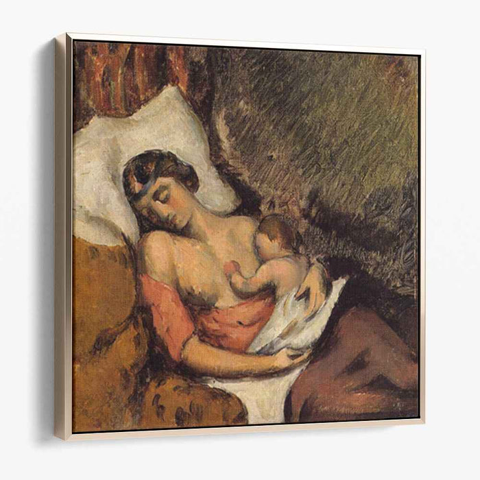 Hortense Breast Feeding Paul (1872) by Paul Cezanne