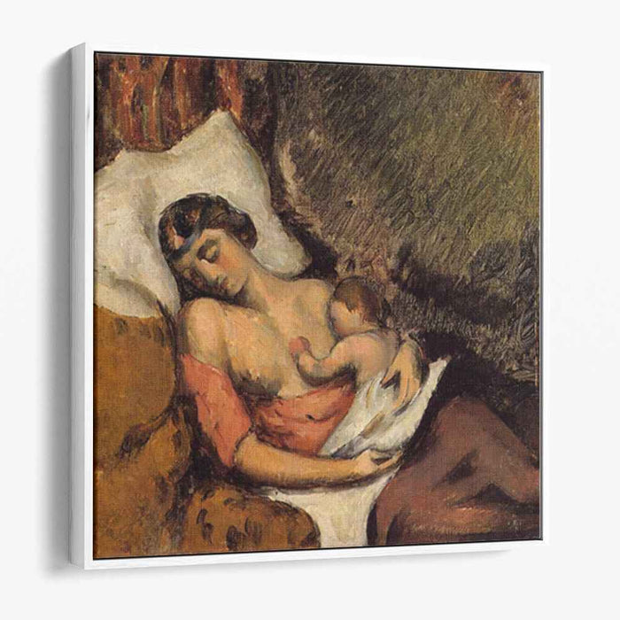 Hortense Breast Feeding Paul (1872) by Paul Cezanne