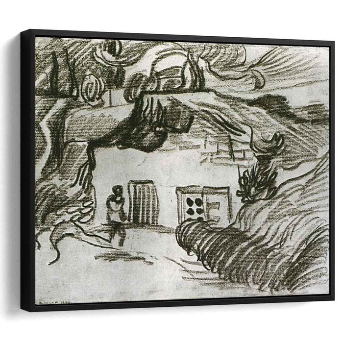 Houses among Trees with a Figure (1890) by Vincent van Gogh