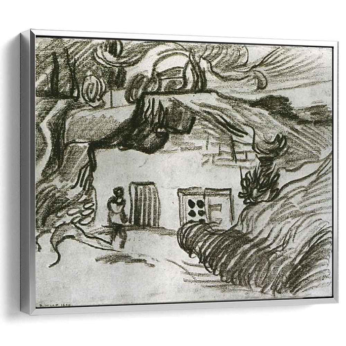 Houses among Trees with a Figure (1890) by Vincent van Gogh