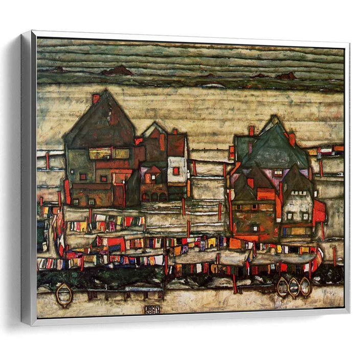 Houses with Laundry (Seeburg) (1914) by Egon Schiele