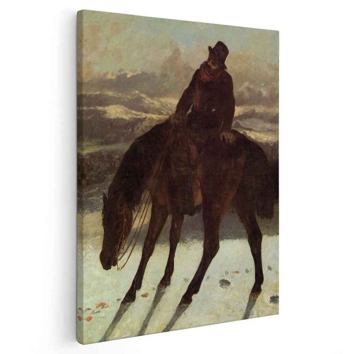 Hunter on Horseback, Redcovering the Trail by Gustave Courbet