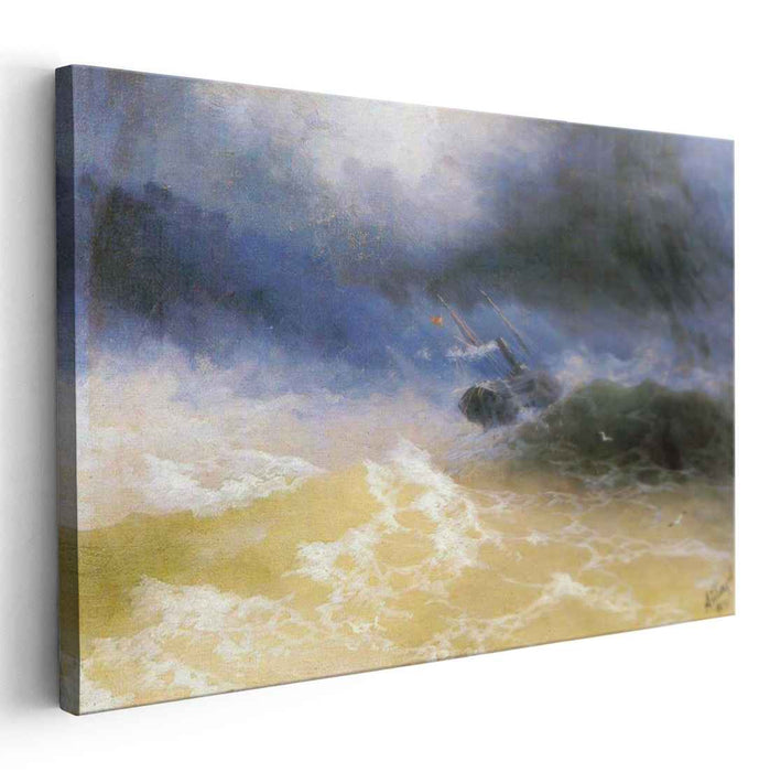 Hurricane on a sea (1899) by Ivan Aivazovsky
