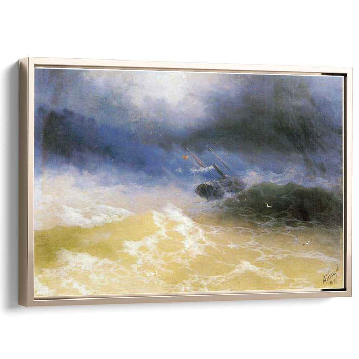 Hurricane on a sea (1899) by Ivan Aivazovsky
