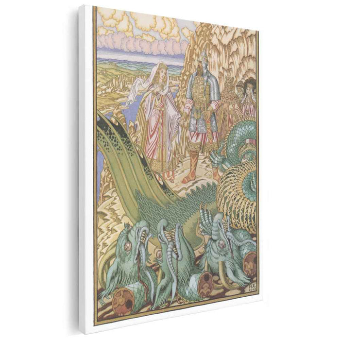 Illustration for the epic "Dobrynya Nikitich and Zmey Gorynych" (1941) by Ivan Bilibin