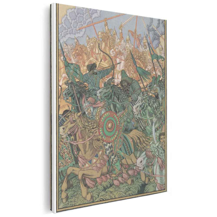 Illustration for the epic "Exile Khan Batygi" (1941) by Ivan Bilibin