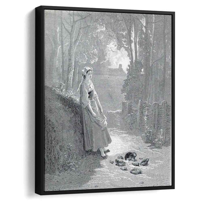 Illustration for The Milkmaid and the Milk Can by Gustave Dore